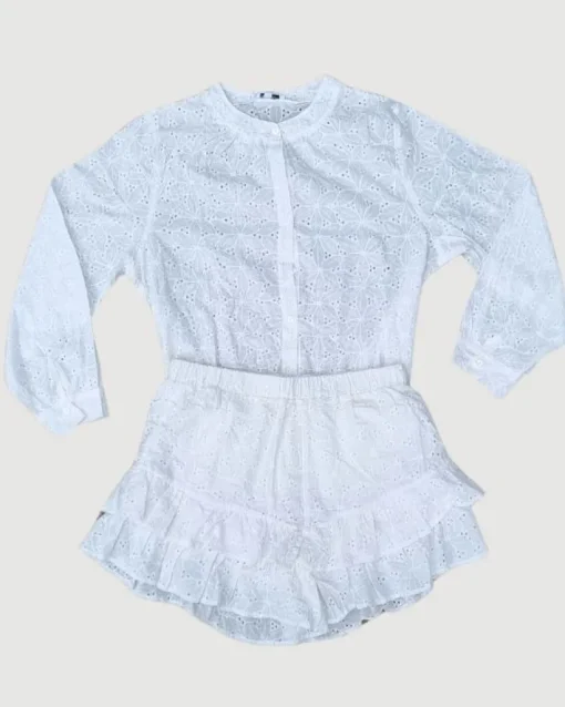 Weisses Set Shorts & Bluse Halina