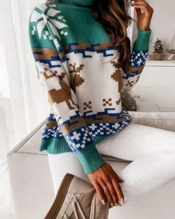 Winterpullover Reindeer & Snowflake