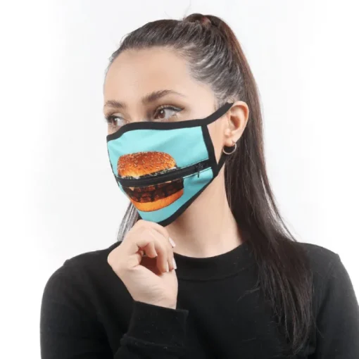 Zipper Gesichtsmaske Burger