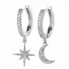 Zirkonia Ohrringe Moon & Stars