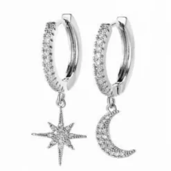 Zirkonia Ohrringe Moon & Stars