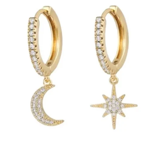 Zirkonia Ohrringe Moon & Stars